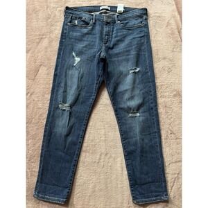 Banana Republic‎ Womens Jeans Skinny Ankle Distressed Denim Blue Size 32